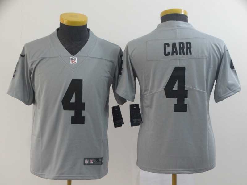 Youth Nike Raiders 4 Derek Carr Gray Inverted Legend Limited Jersey,We sell and wholesale Youth Nike Raiders 4 Derek Carr Gray Inverted Legend Limited Jersey on line form chian!